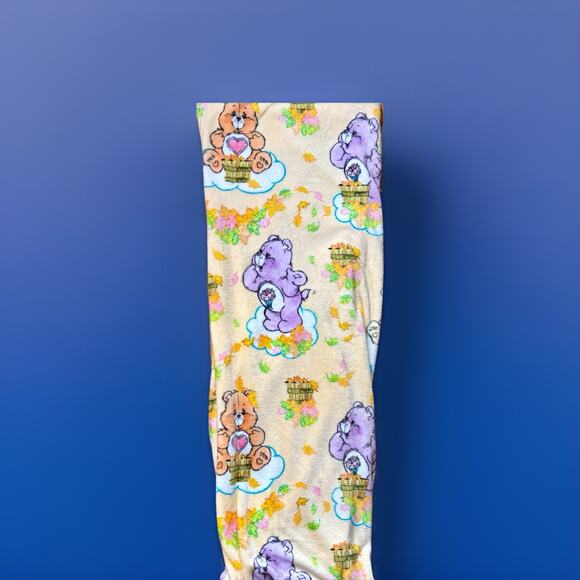 CARE BEARS XL TWIN HALLOWEEN FALL LEAVES THROW BLANKET 60x90 Yellow VTG Retro 🎃 - Picture 2 of 16